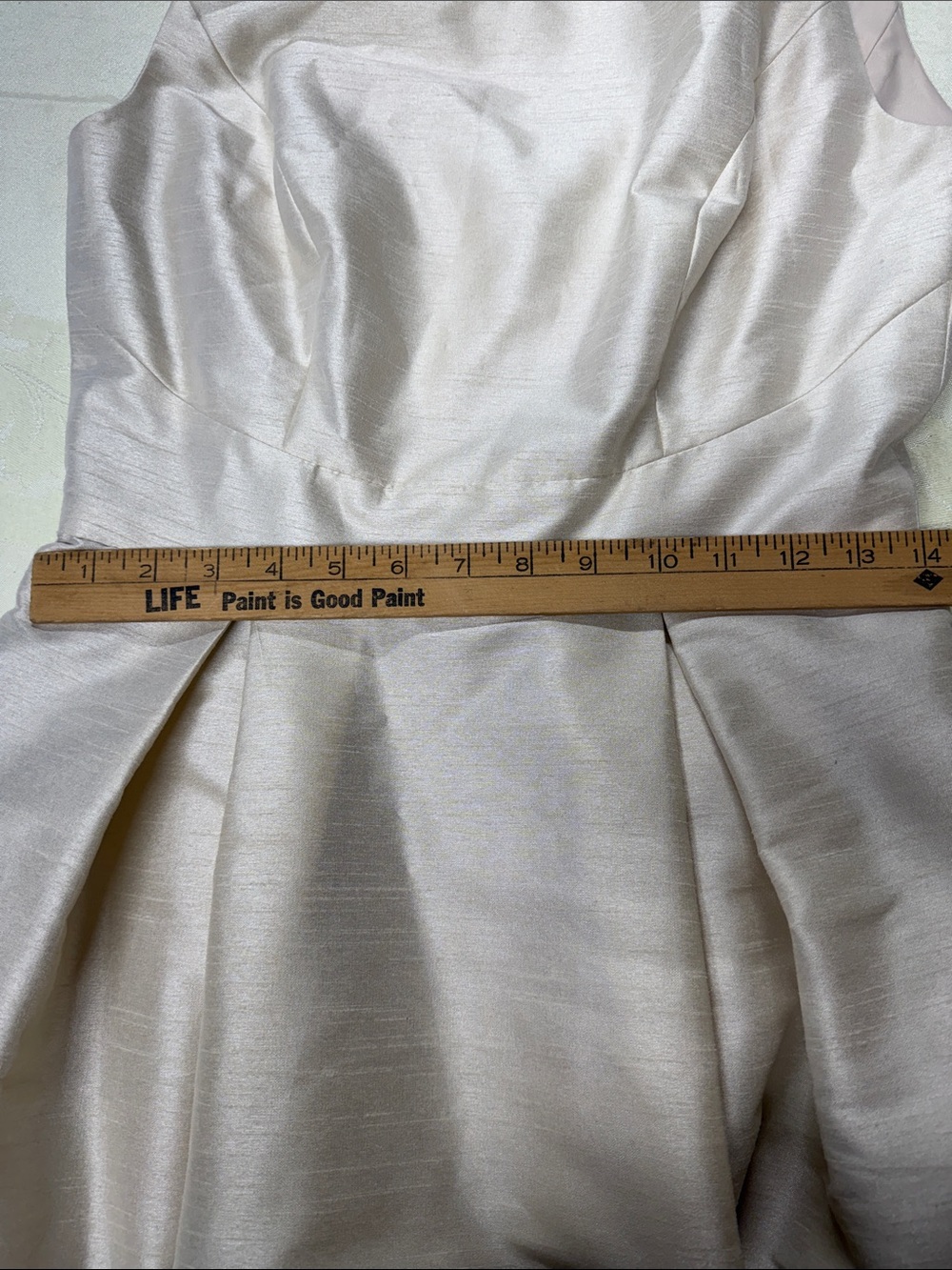 ALFRED SUNG Ivory Bow-Shoulder Fit-and-Flare Dress - Picture 7 of 8